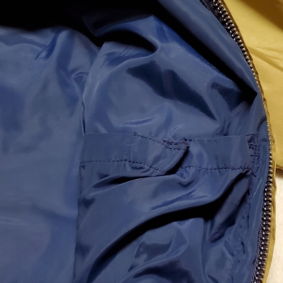 VINTAGE 70s LL Bean Khaki Blue Ribbed Talon Zipper Full-zip Windbreaker Jacket - Picture 14 of 15